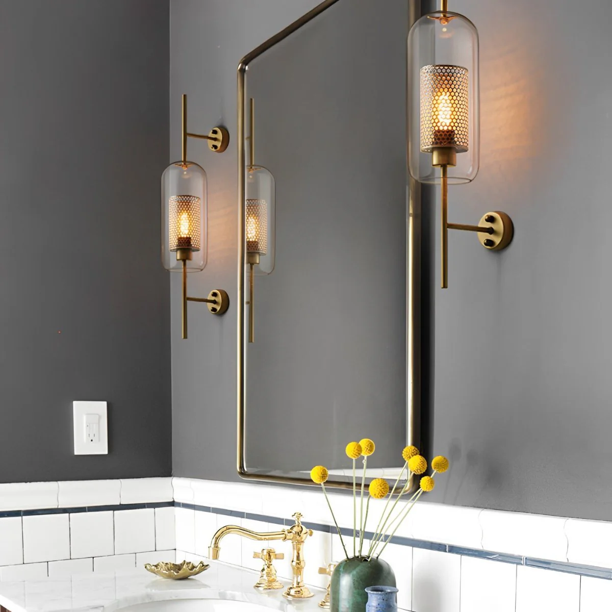 Vintage Luxury Industrial Glass Globe LED Wall Sconces - Image 11