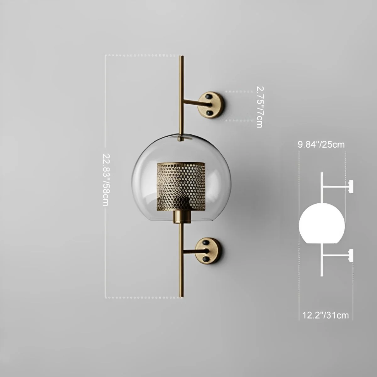 Vintage Luxury Industrial Glass Globe LED Wall Sconces - Image 12