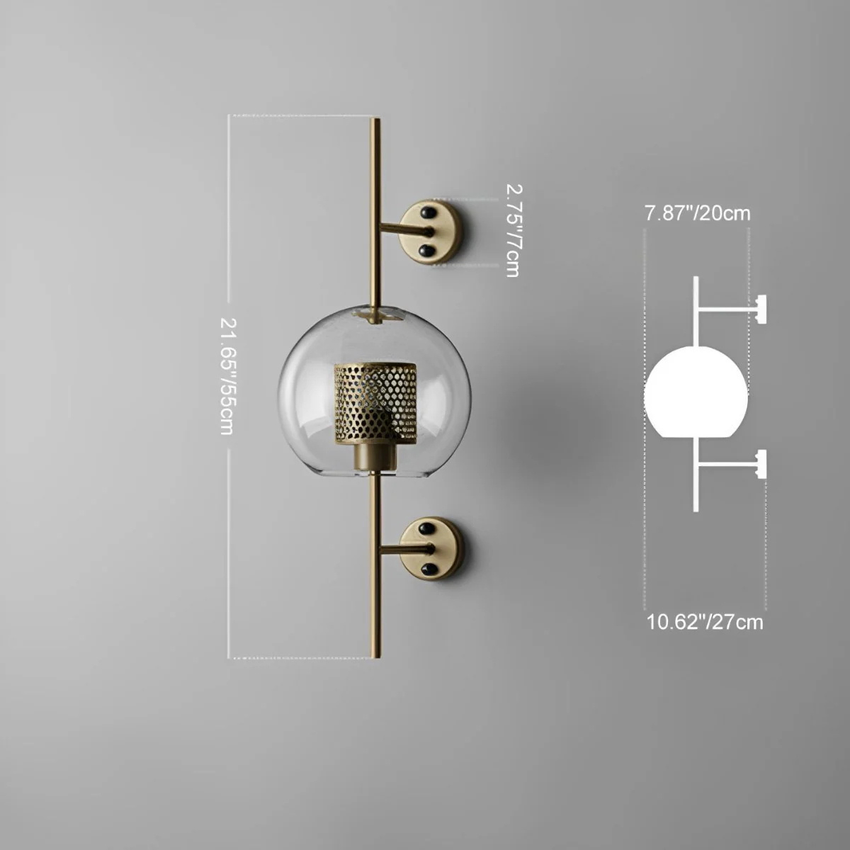 Vintage Luxury Industrial Glass Globe LED Wall Sconces - Image 13