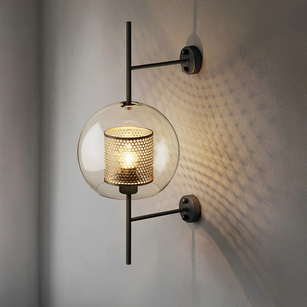 Vintage Luxury Industrial Glass Globe LED Wall Sconces - Image 18