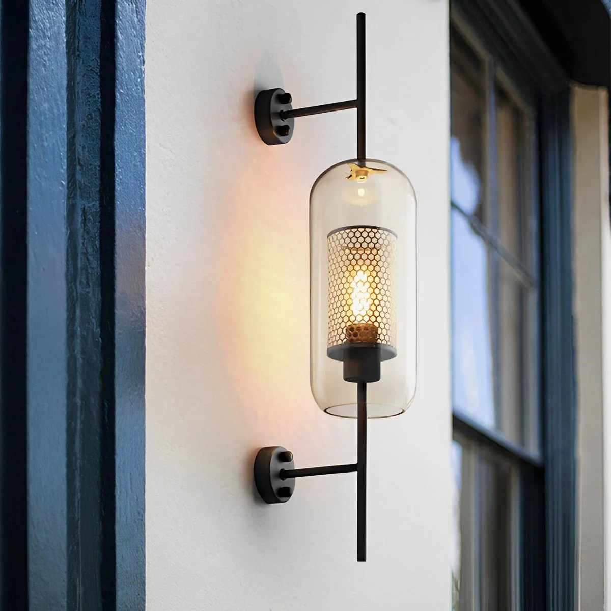 Vintage Luxury Industrial Glass Globe LED Wall Sconces - Image 2