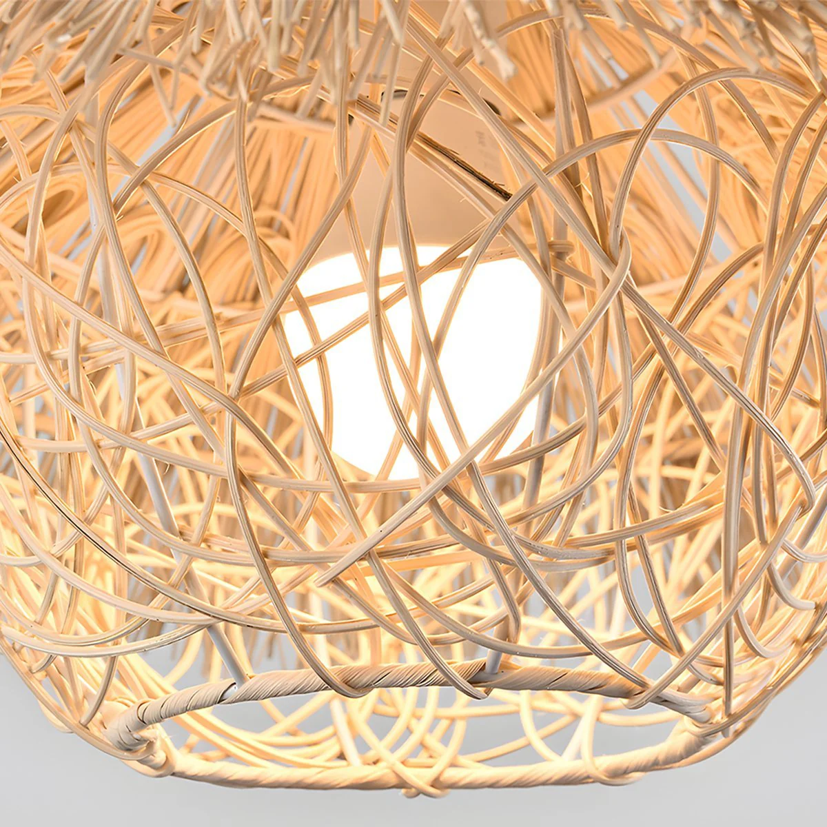 Vintage Rattan Weave Bird's Nest Pendant Lights - Image 6