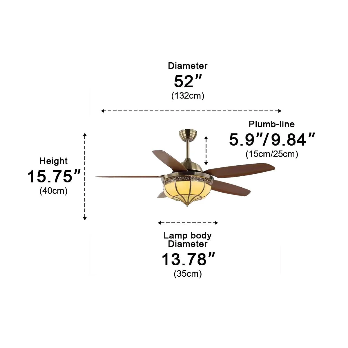 Vintage Reverse Variable Frequency DC Motor Ceiling Fan Light - Image 10