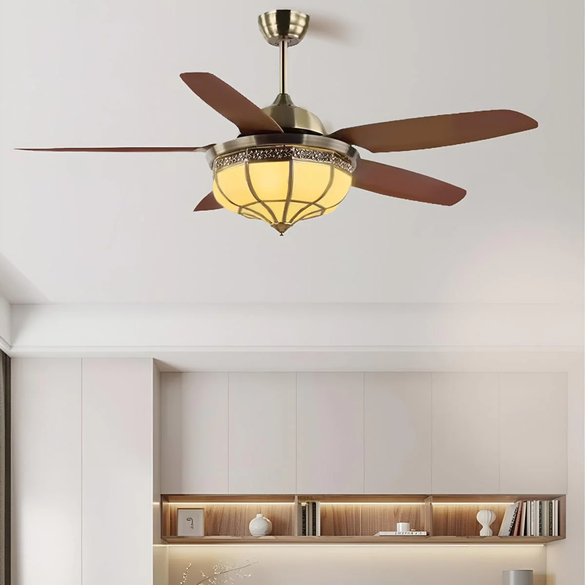 Vintage Reverse Variable Frequency DC Motor Ceiling Fan Light - Image 2