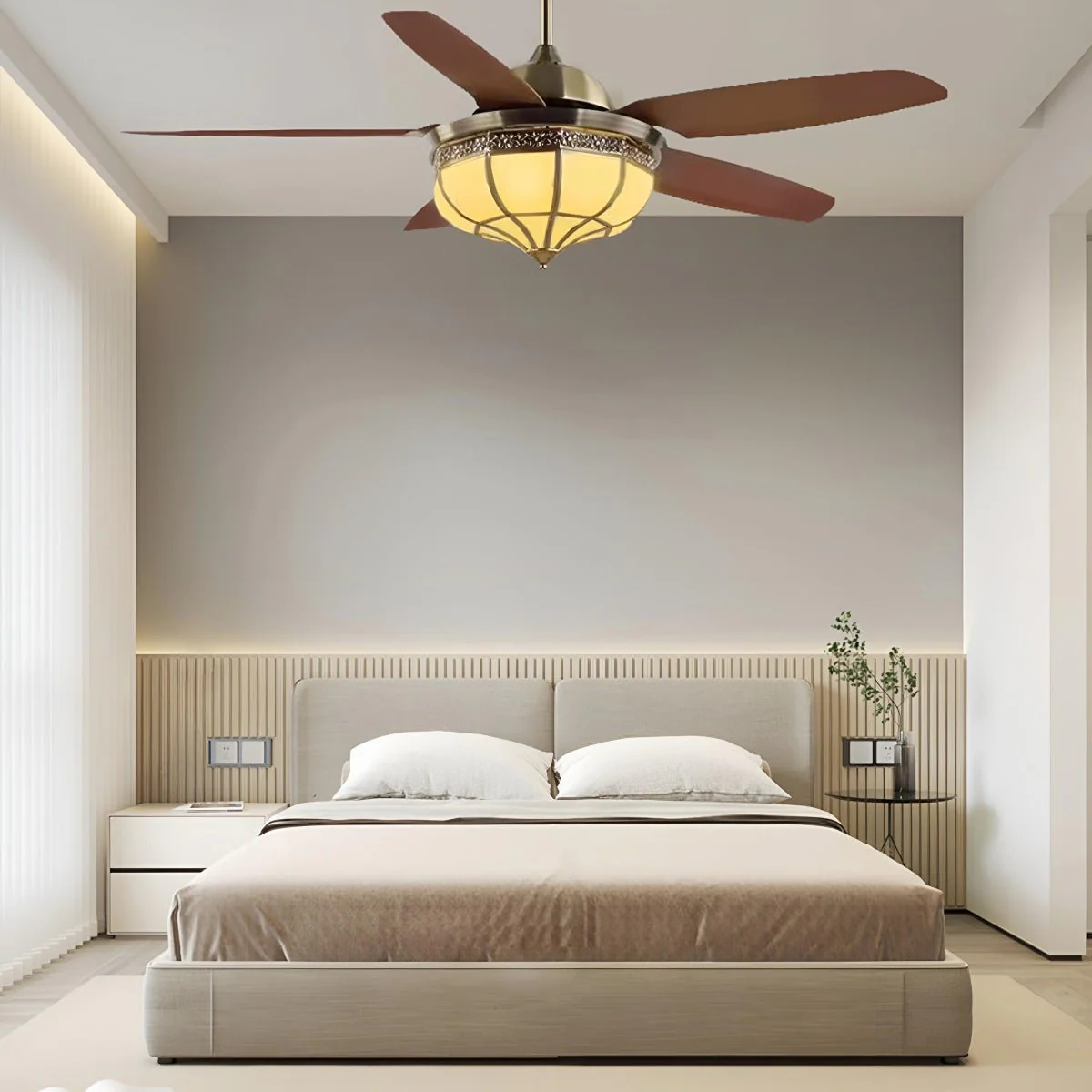 Vintage Reverse Variable Frequency DC Motor Ceiling Fan Light - Image 4