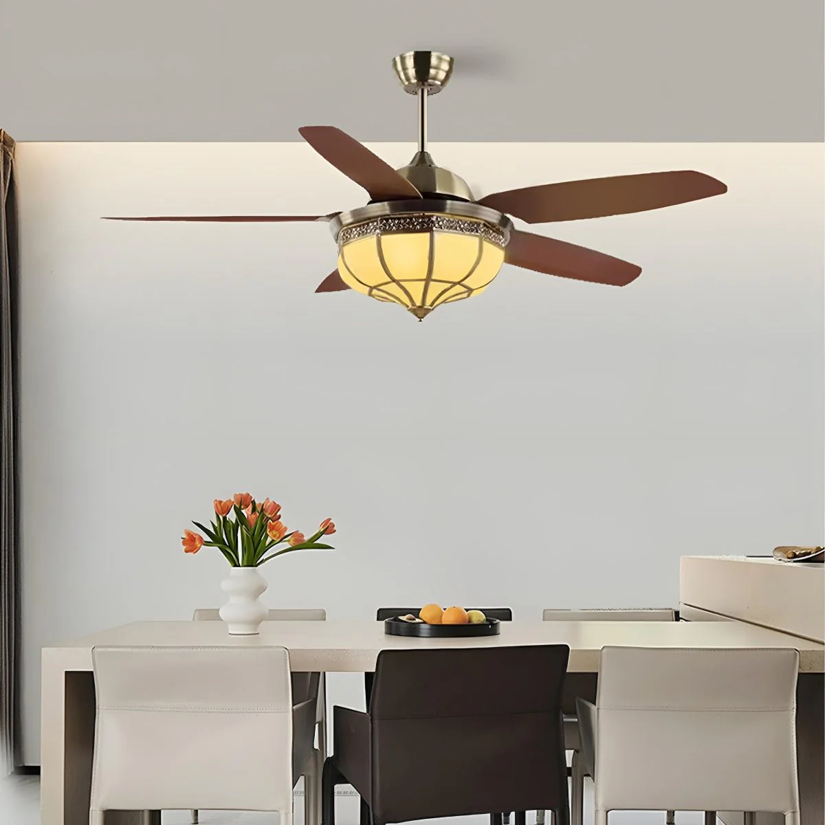Vintage Reverse Variable Frequency DC Motor Ceiling Fan Light - Image 5