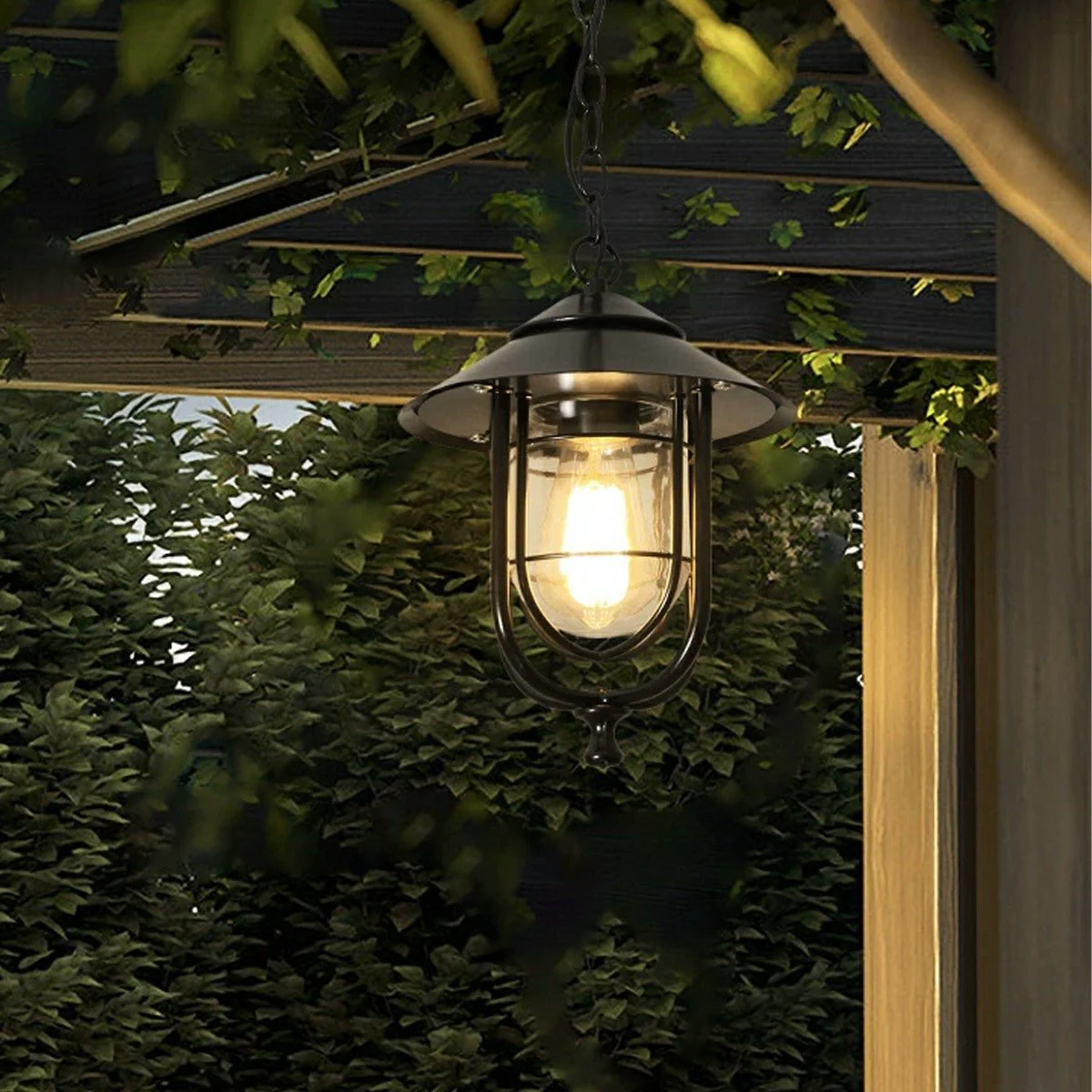 Vintage Rustic Birdcage Waterproof Outdoor LED Lantern Pendant Lights - Image 10