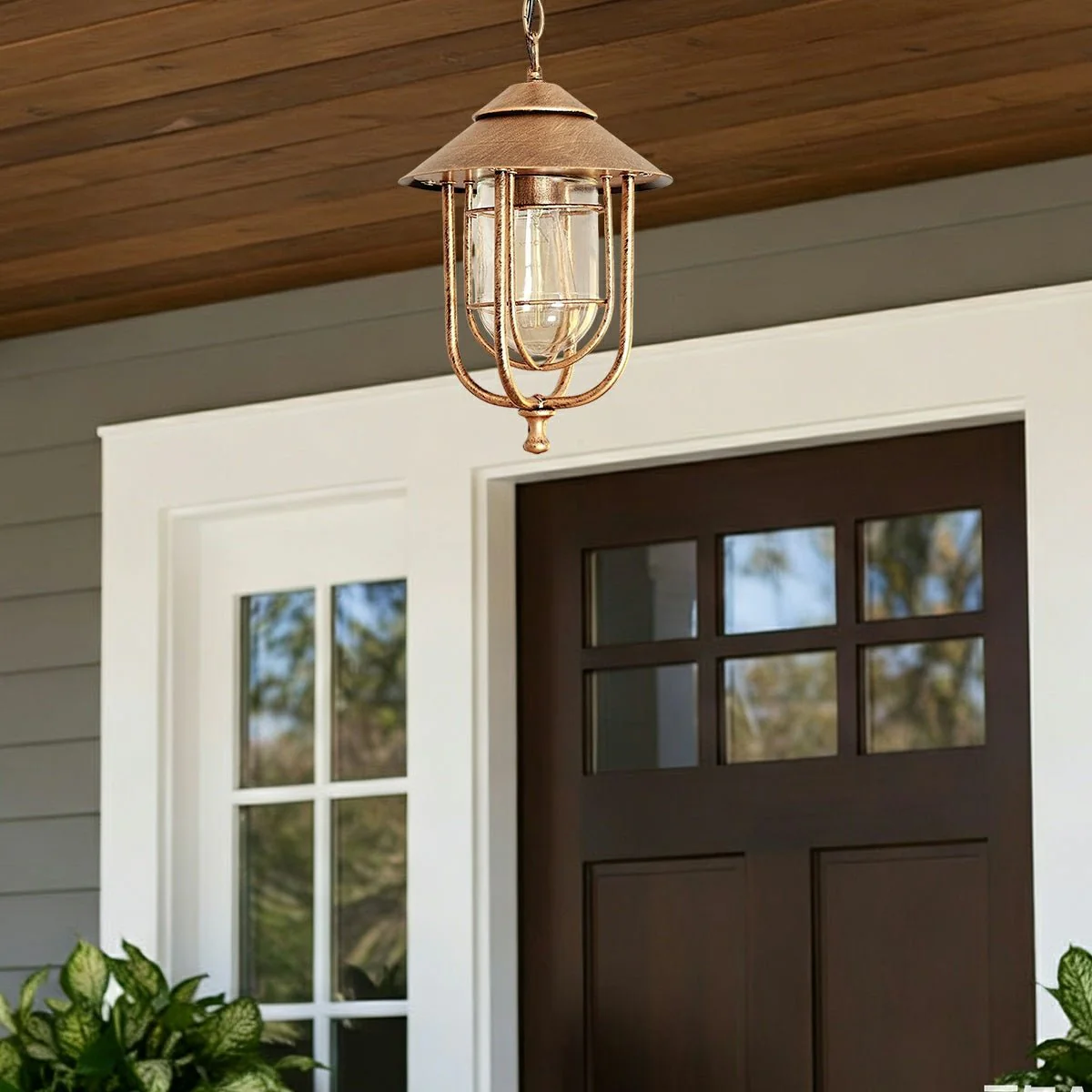 Vintage Rustic Birdcage Waterproof Outdoor LED Lantern Pendant Lights - Image 6