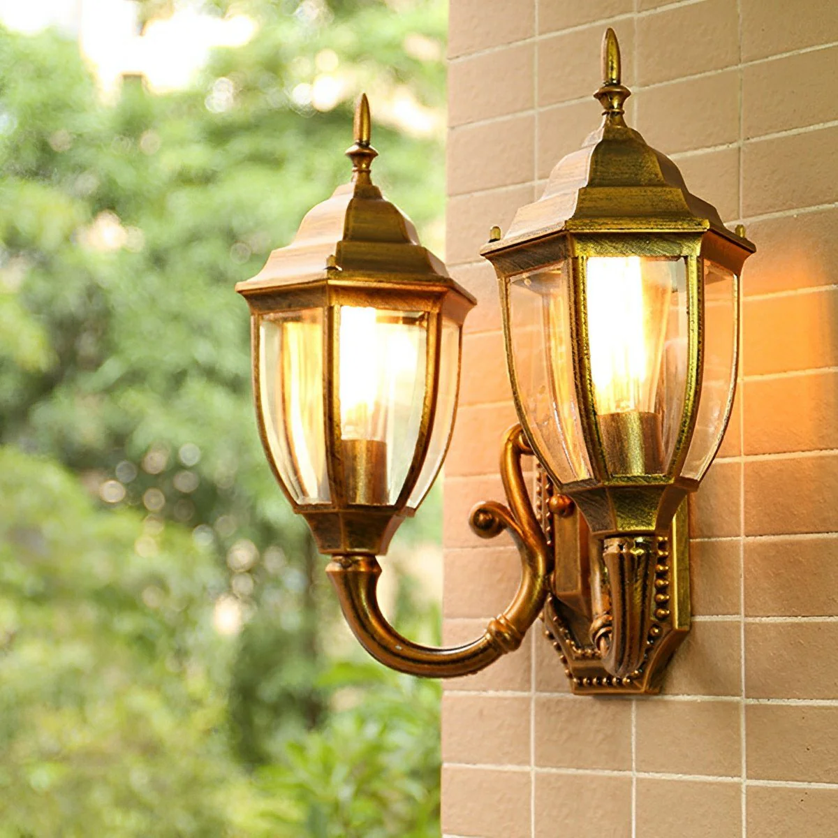 Vintage Rustic Castle Double Head Waterproof Outdoor LED Porch Wall Lights - Image 5