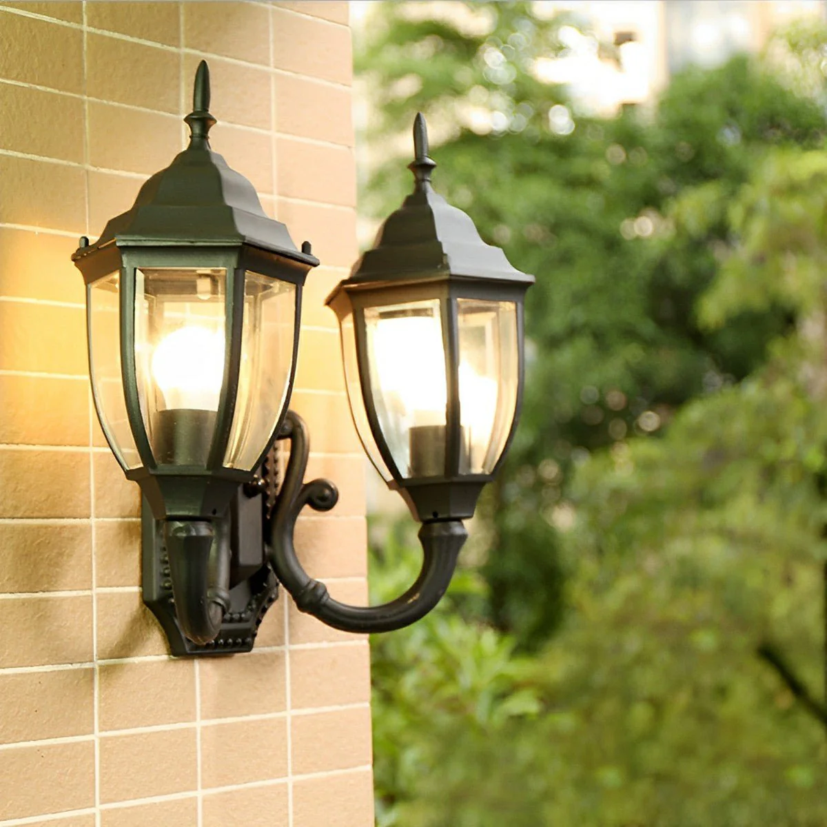 Vintage Rustic Castle Double Head Waterproof Outdoor LED Porch Wall Lights - Image 6