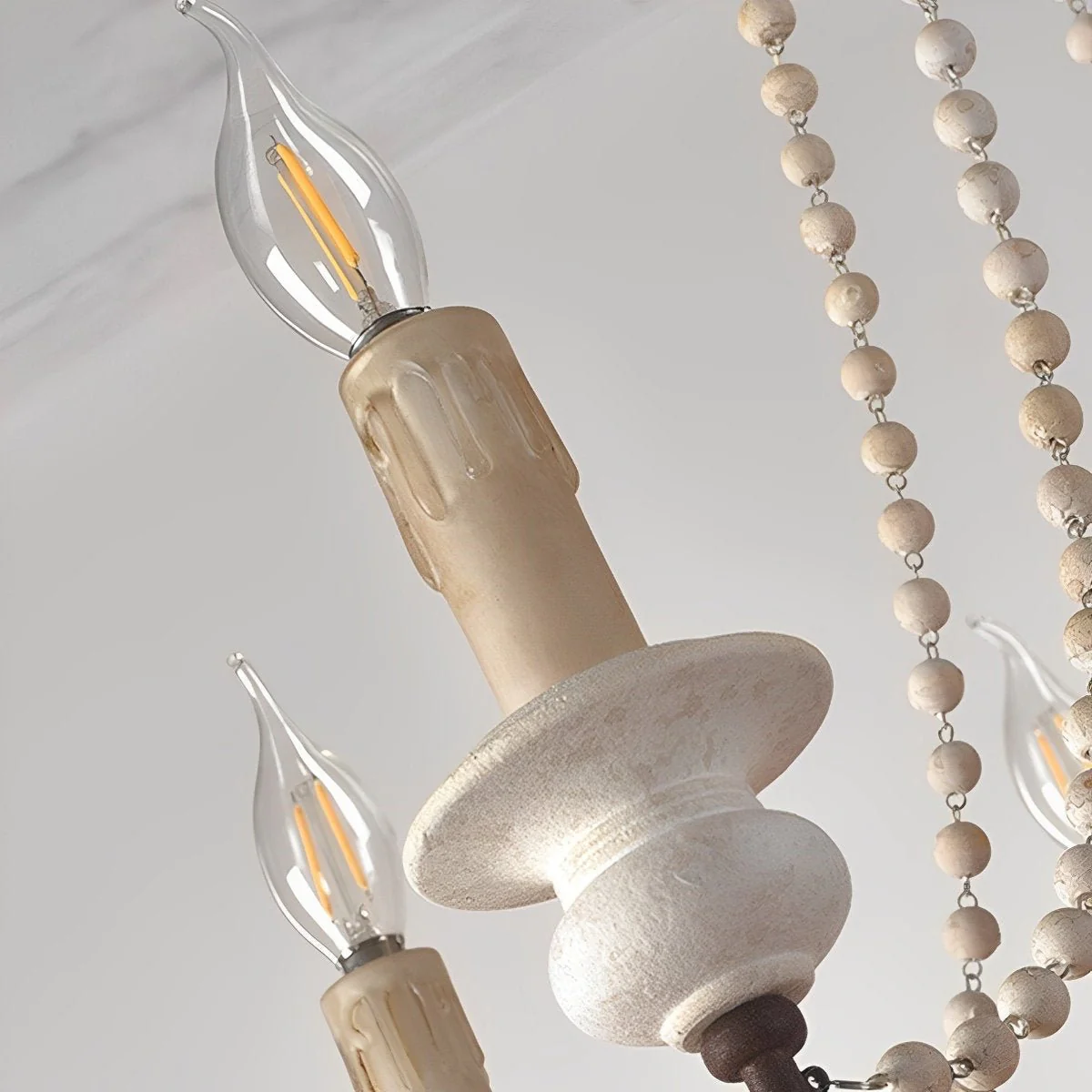 Wood Vintage Rustic Candle Chandelier Light - Image 13