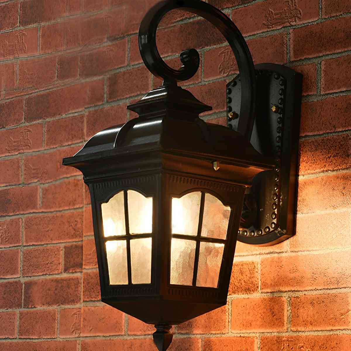 Vintage Rustic Cross Waterproof Outdoor LED Lantern Porch Wall Lights - Image 3