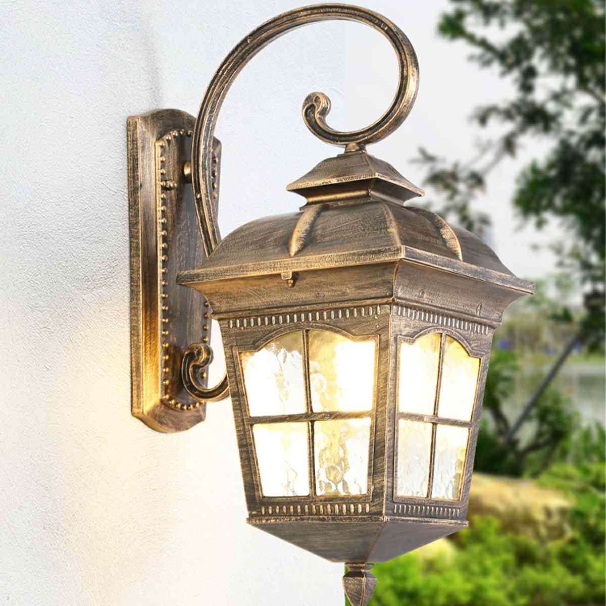 Vintage Rustic Cross Waterproof Outdoor LED Lantern Porch Wall Lights - Image 4