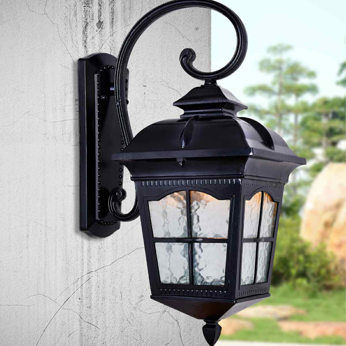 Vintage Rustic Cross Waterproof Outdoor LED Lantern Porch Wall Lights - Image 5