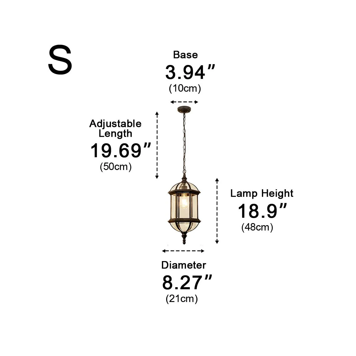 Vintage Rustic Cylinder Waterproof Outdoor LED Lantern Pendant Lights - Image 10