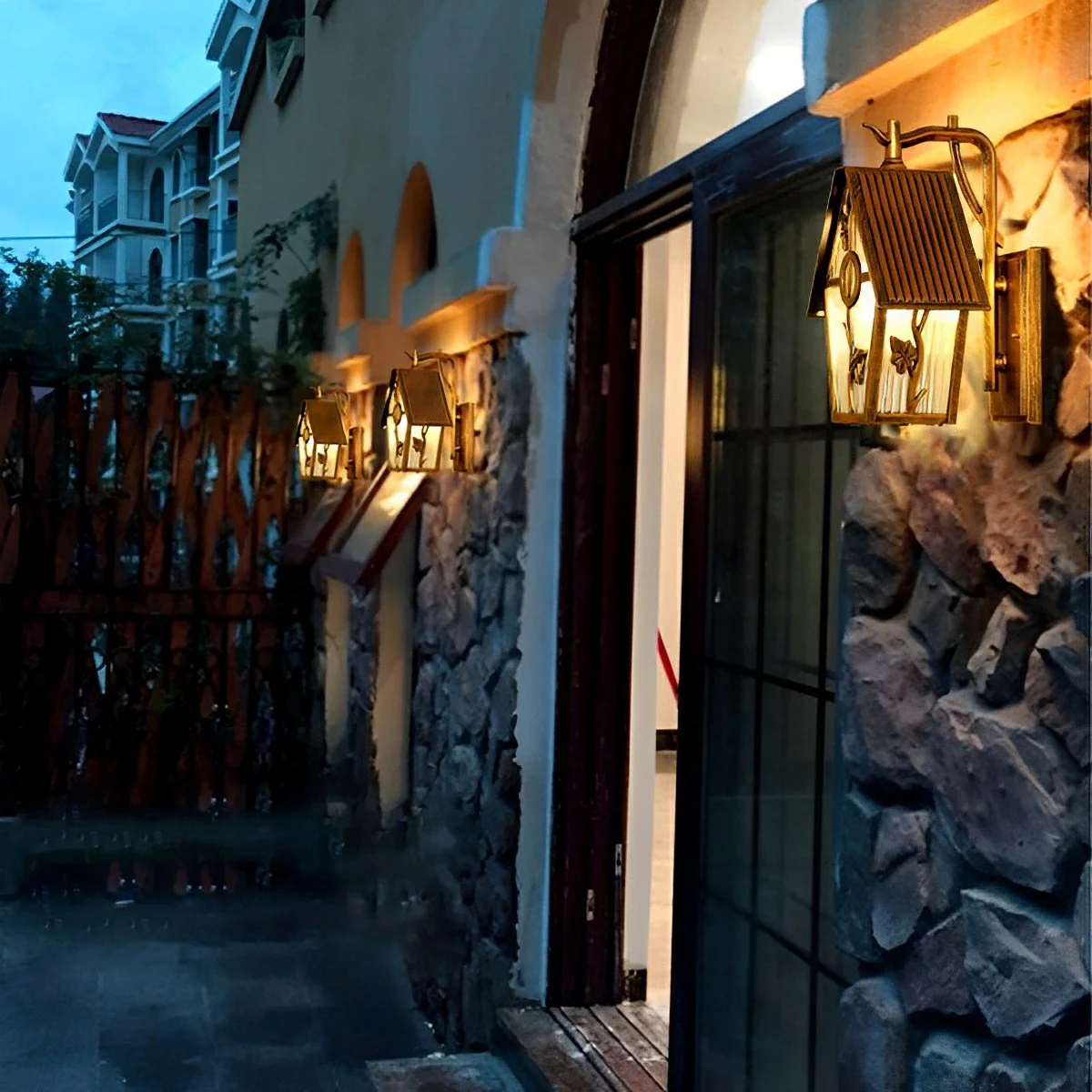 Vintage Rustic House Waterproof Outdoor LED Porch Wall Lights - Image 2