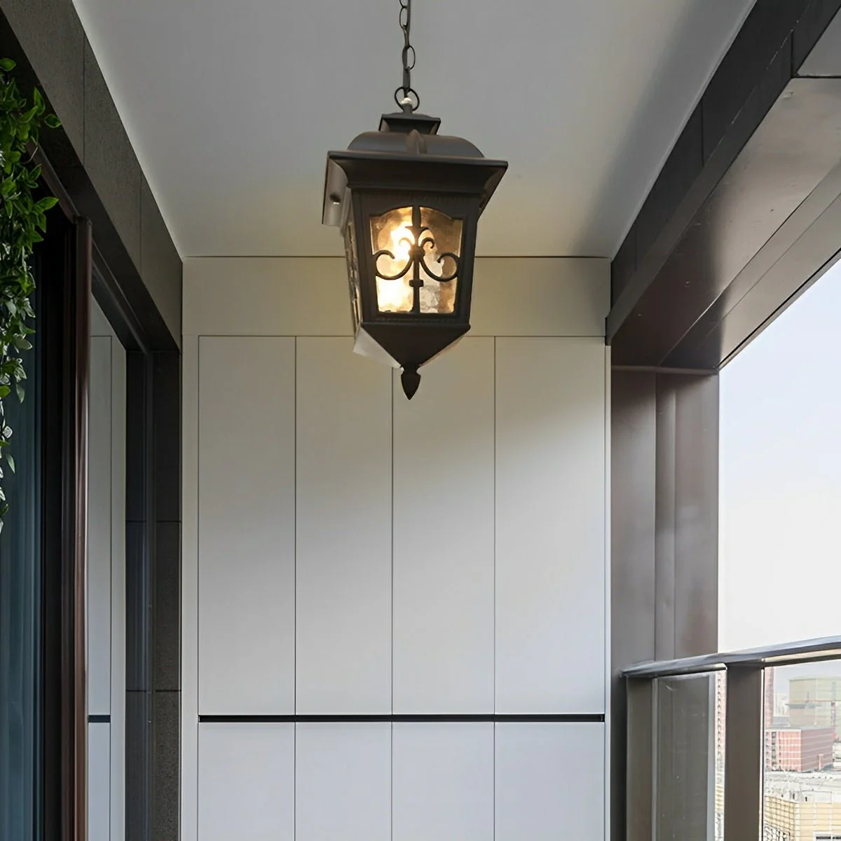 Vintage Rustic Square Arrow flower Waterproof Outdoor LED Lantern Pendant Lights - Image 2