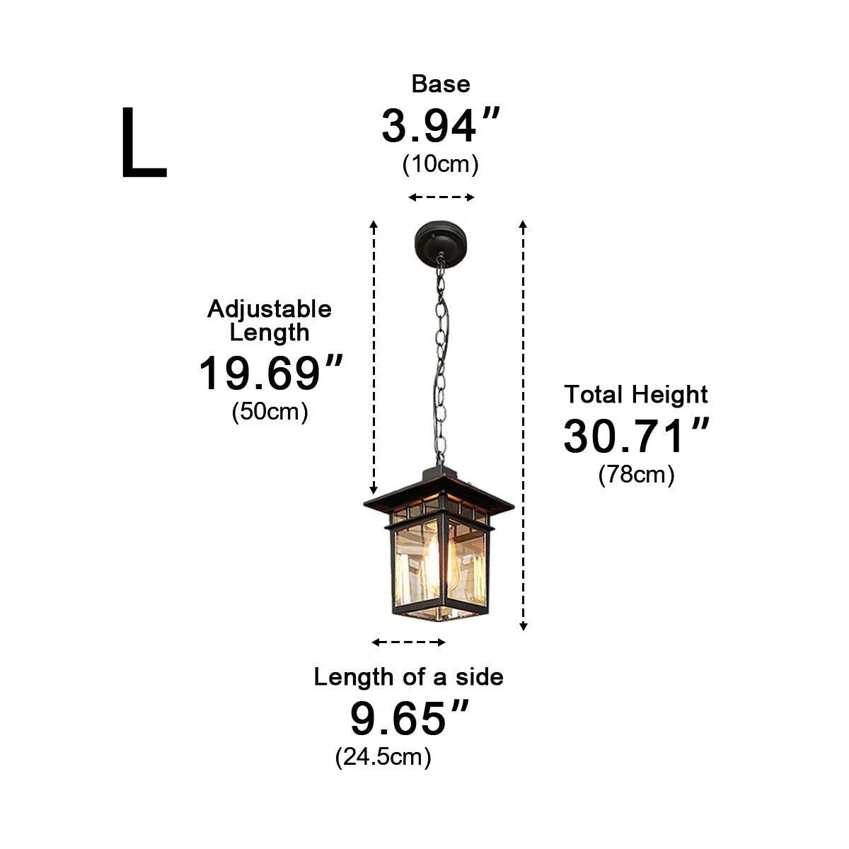 Vintage Rustic Square Waterproof Outdoor LED Lantern Pendant Lights - Image 10