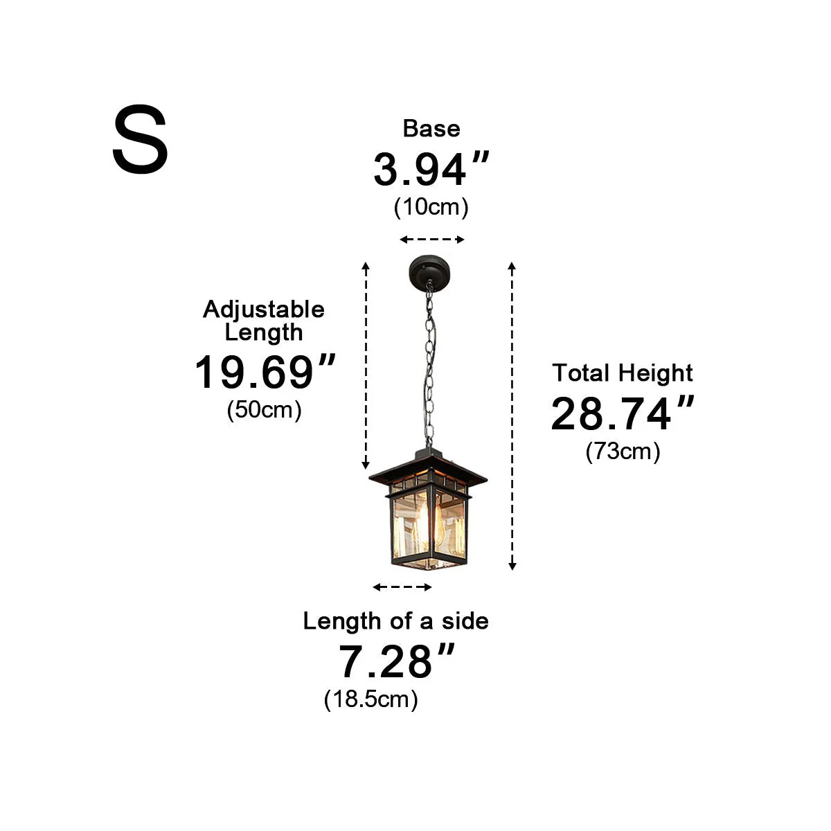 Vintage Rustic Square Waterproof Outdoor LED Lantern Pendant Lights - Image 9