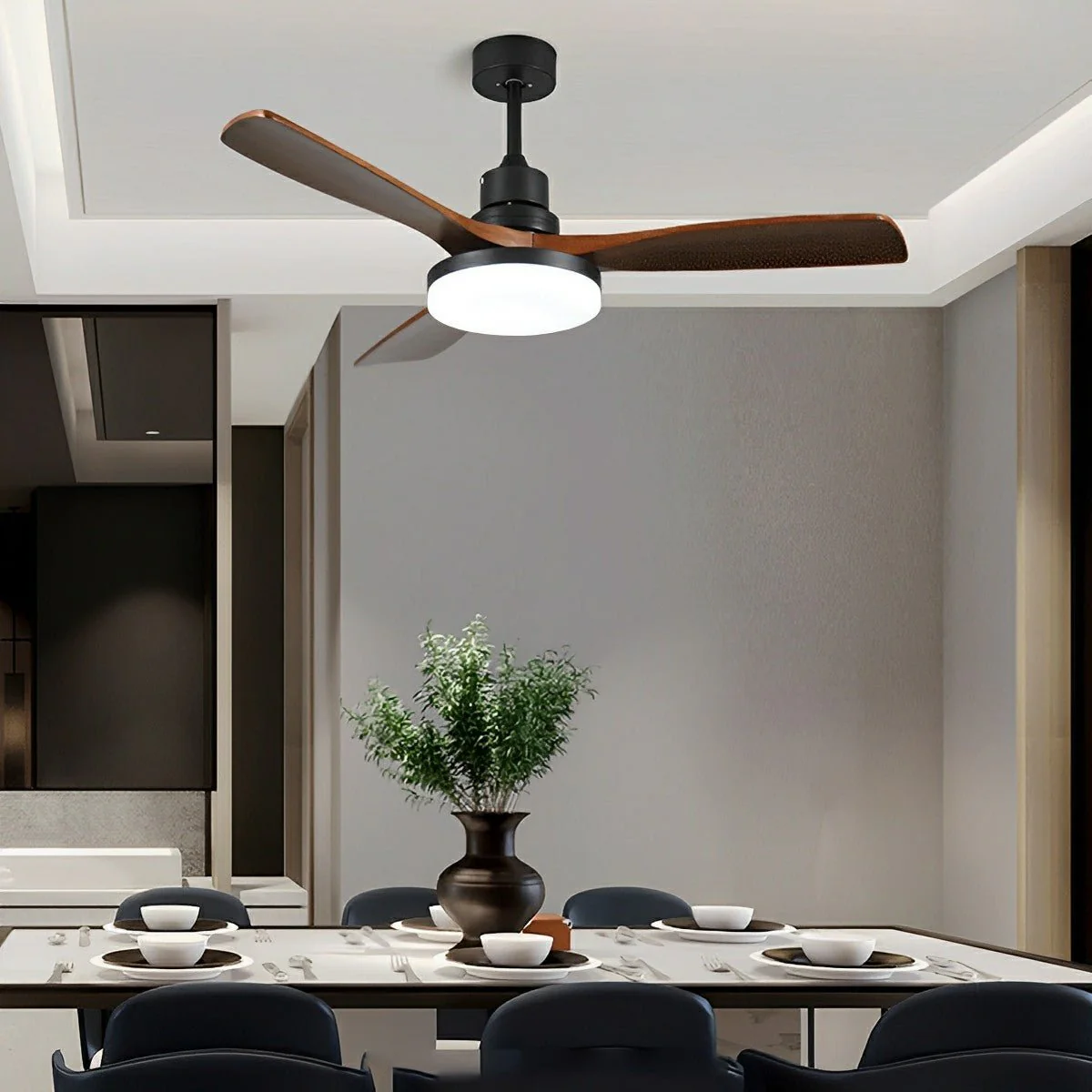 Vintage DC Motor Reverse Variable Frequency Ceiling Fan Light - Image 4