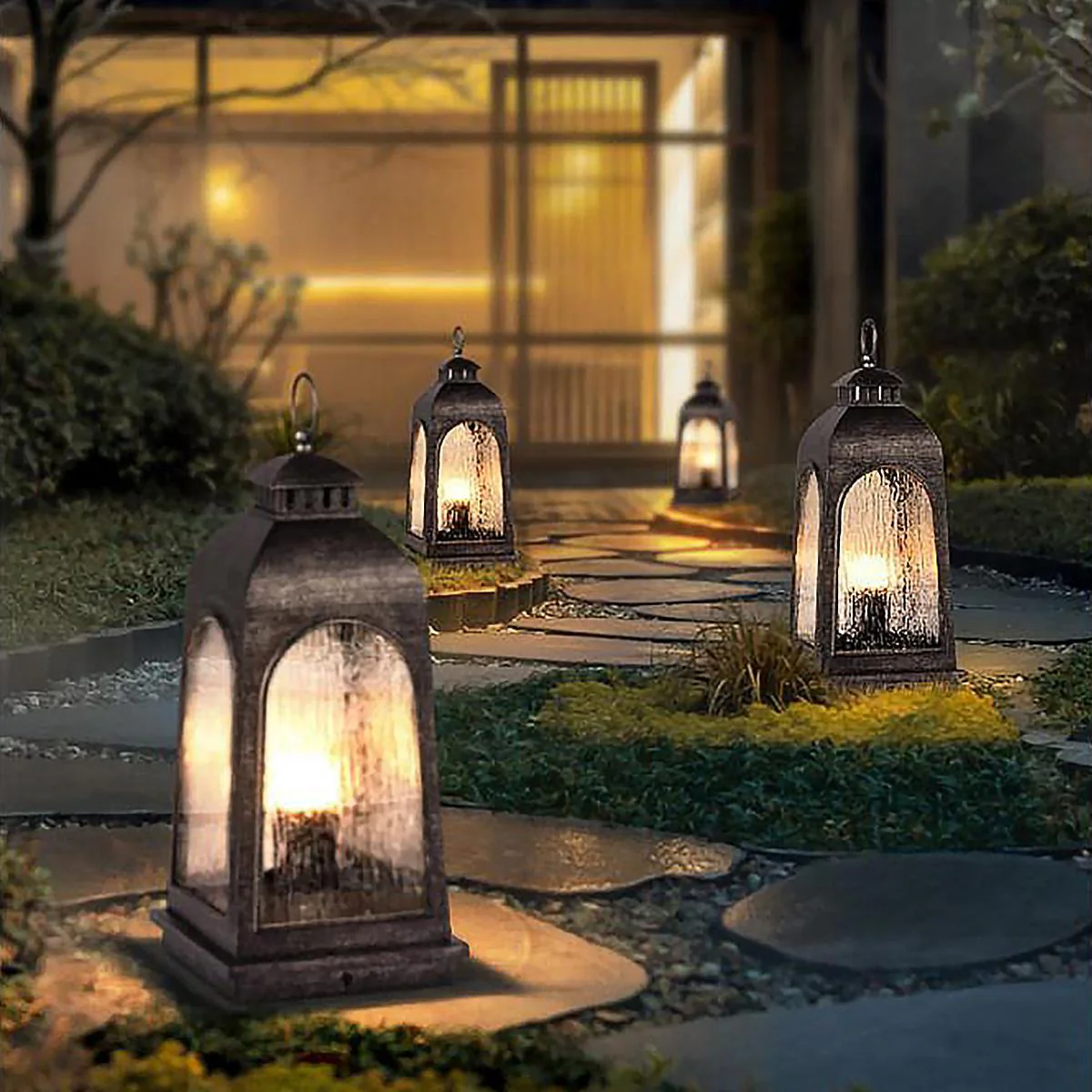 Vintage Waterproof Lantern Outdoor LED Landscape Lighting - Image 2