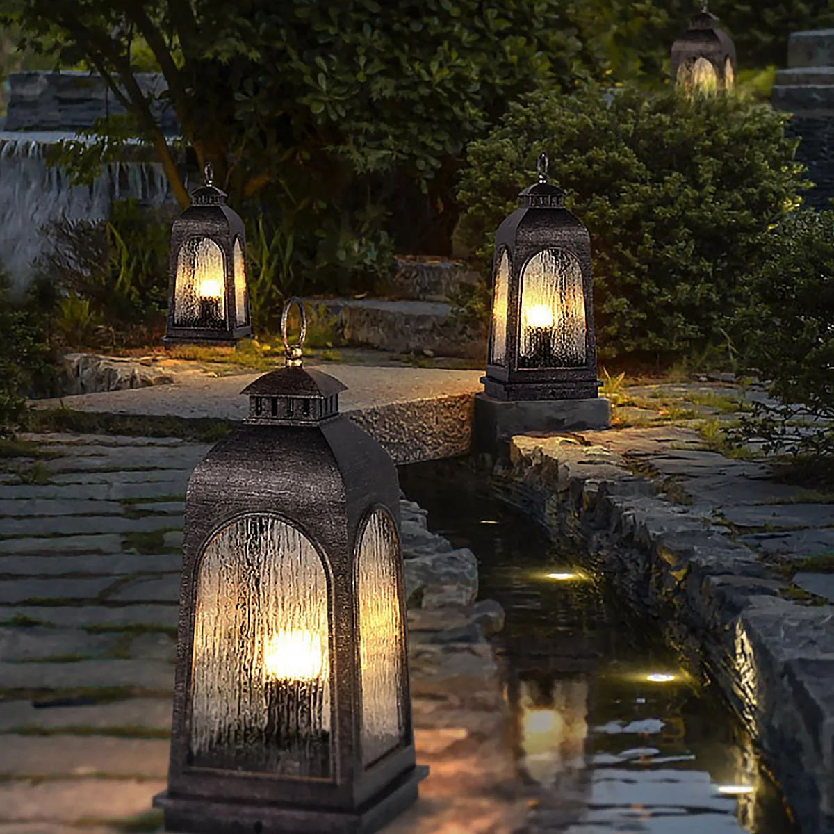 Vintage Waterproof Lantern Outdoor LED Landscape Lighting - Image 4