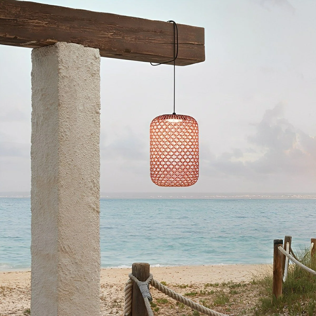 Vintage Waterproof Rattan LED Outdoor Ceiling Lights Lanterns - Image 10