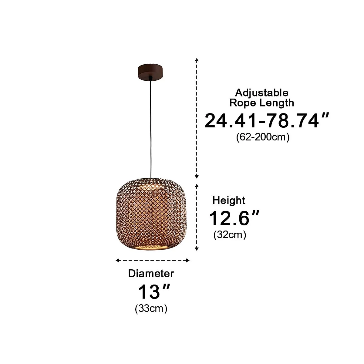 Vintage Waterproof Rattan LED Outdoor Ceiling Lights Lanterns - Image 13