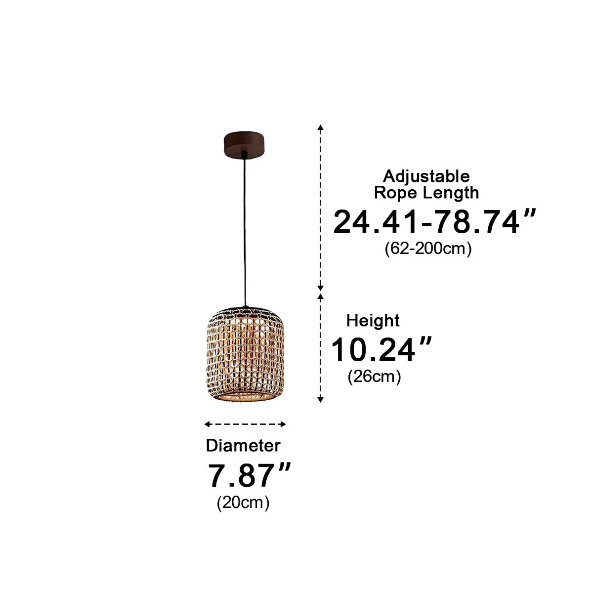 Vintage Waterproof Rattan LED Outdoor Ceiling Lights Lanterns - Image 14