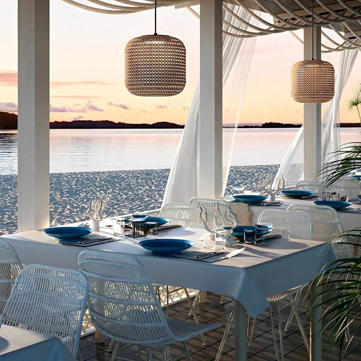 Vintage Waterproof Rattan LED Outdoor Ceiling Lights Lanterns - Image 4