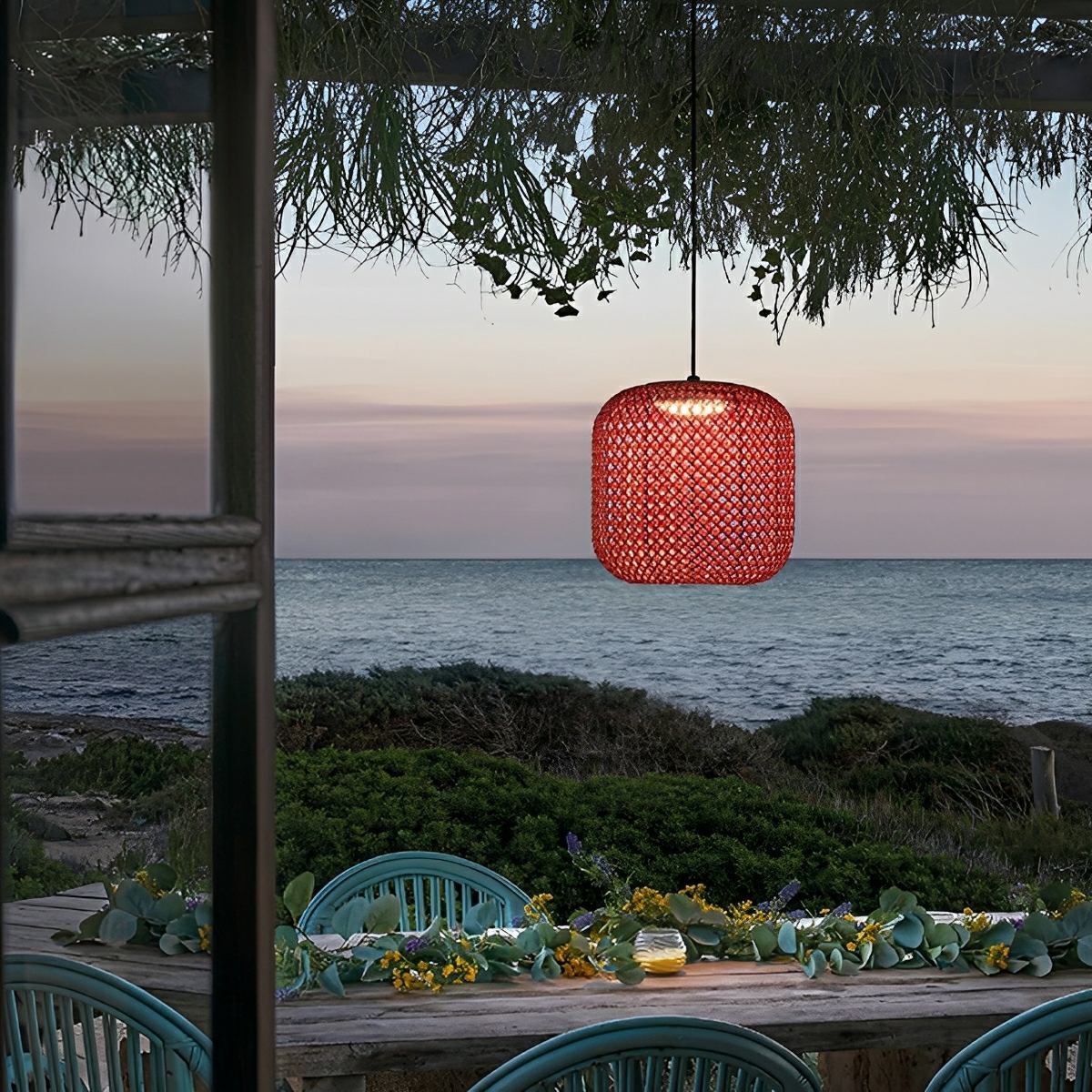 Vintage Waterproof Rattan LED Outdoor Ceiling Lights Lanterns - Image 6