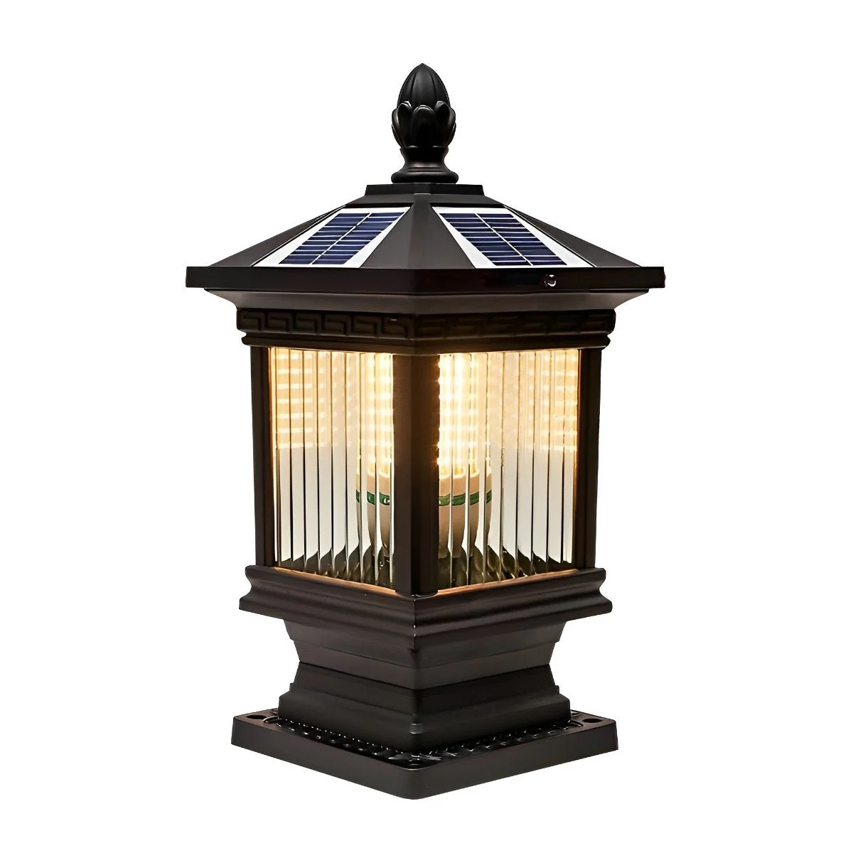 Vintage Grille Glass Shade Lampshade Waterproof Fence Post Lights - Image 12