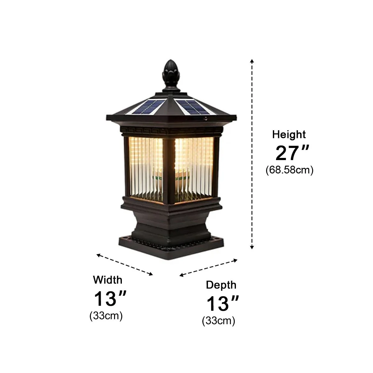 Vintage Grille Glass Shade Lampshade Waterproof Fence Post Lights - Image 13