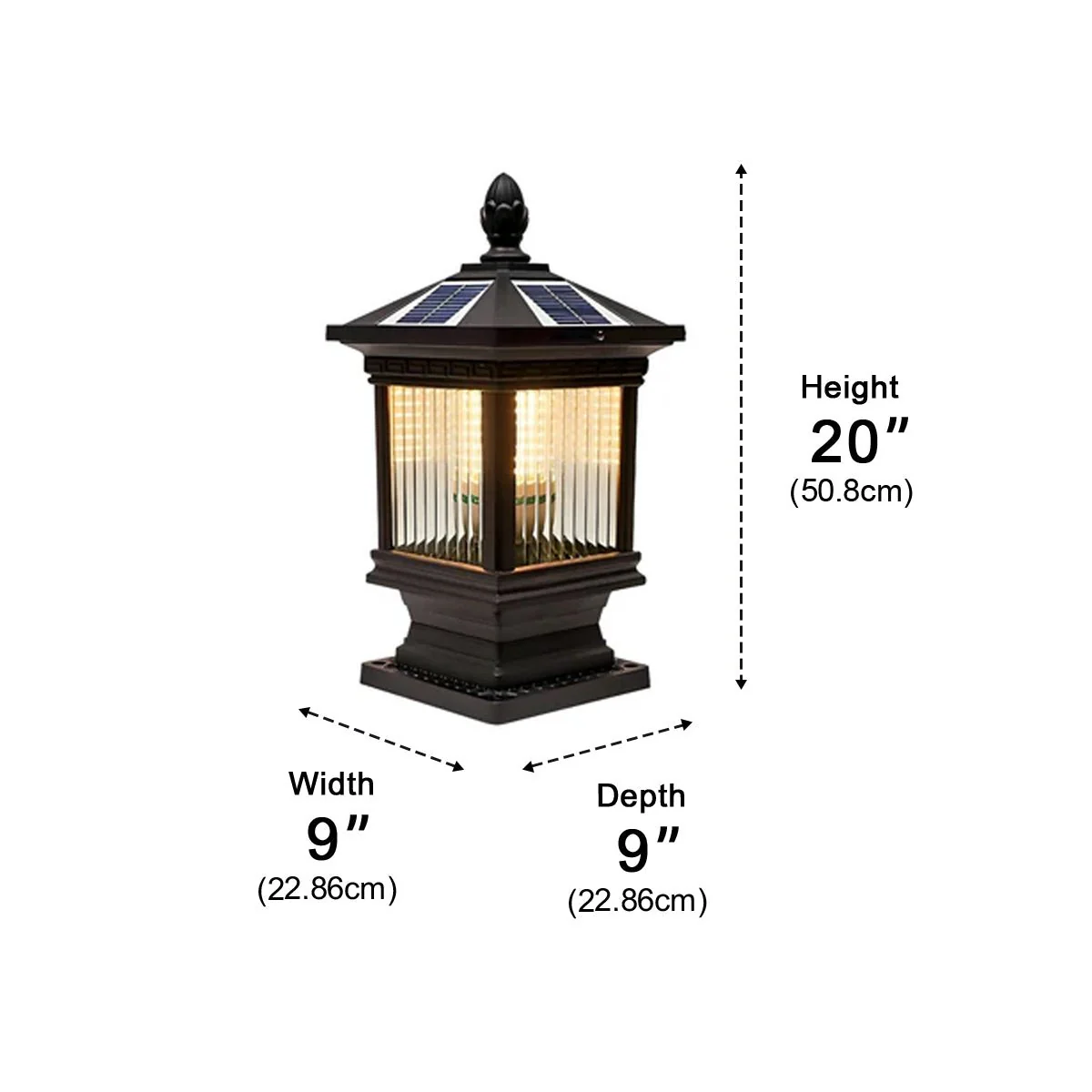 Vintage Grille Glass Shade Lampshade Waterproof Fence Post Lights - Image 14