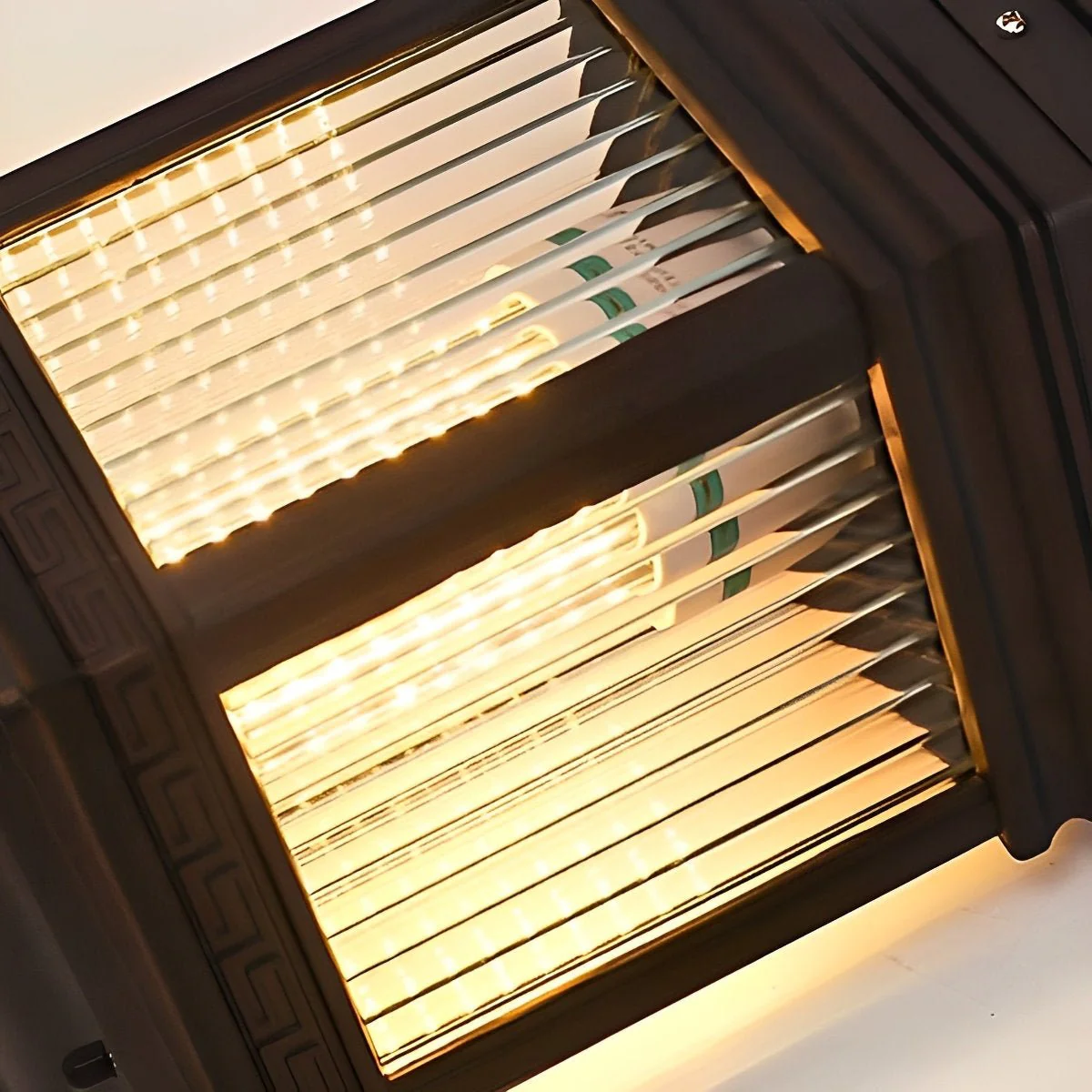 Vintage Grille Glass Shade Lampshade Waterproof Fence Post Lights - Image 9