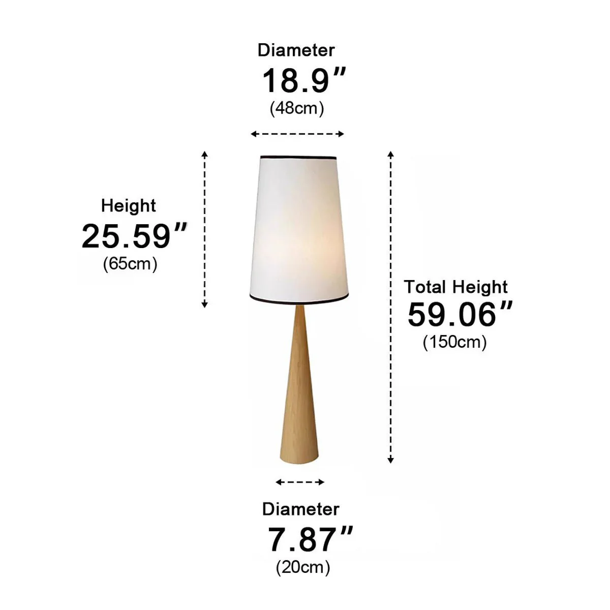 Vintage Wood Tapered LED Floor Lamp - Image 8