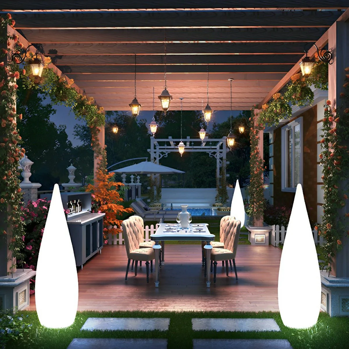 Water Drop LED Waterproof Modern Standing Lawn Lights - Image 6