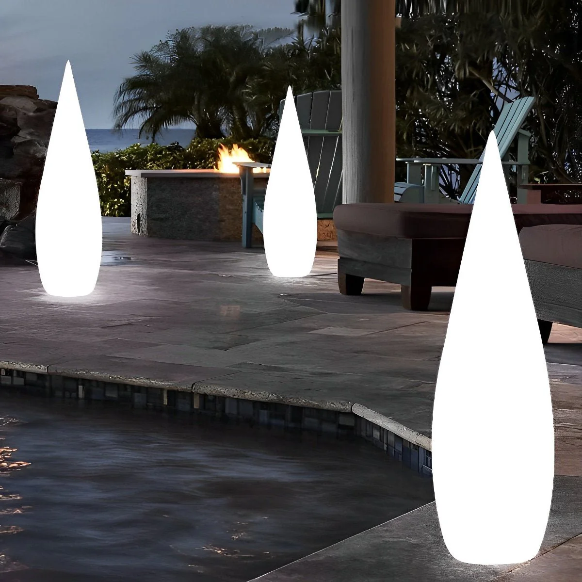 Water Drop LED Waterproof Modern Standing Lawn Lights - Image 7