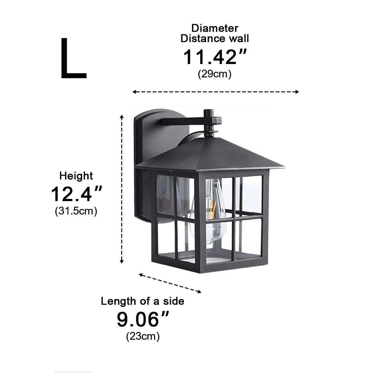 Waterproof Black Farmhouse Cross Lantern Outdoor Porch LED Wall Lights - Image 14