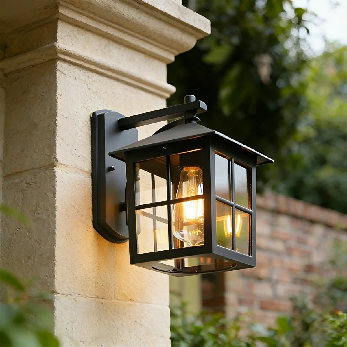 Waterproof Black Farmhouse Cross Lantern Outdoor Porch LED Wall Lights - Image 5