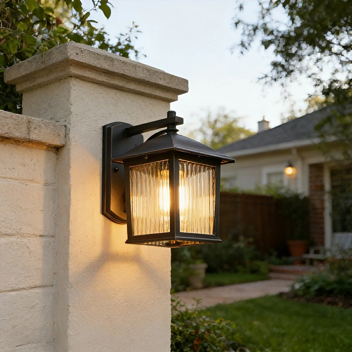 Waterproof Black Farmhouse Cross Lantern Outdoor Porch LED Wall Lights - Image 7