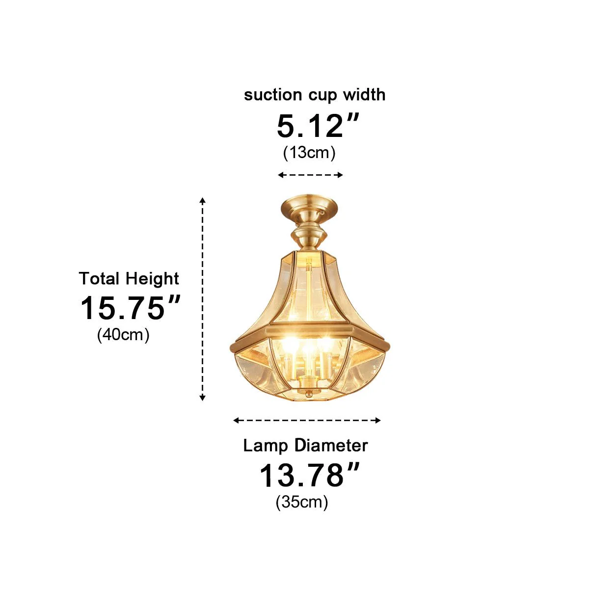Waterproof Copper Luxury Diamond LED Outdoor Ceiling Lights - Image 10