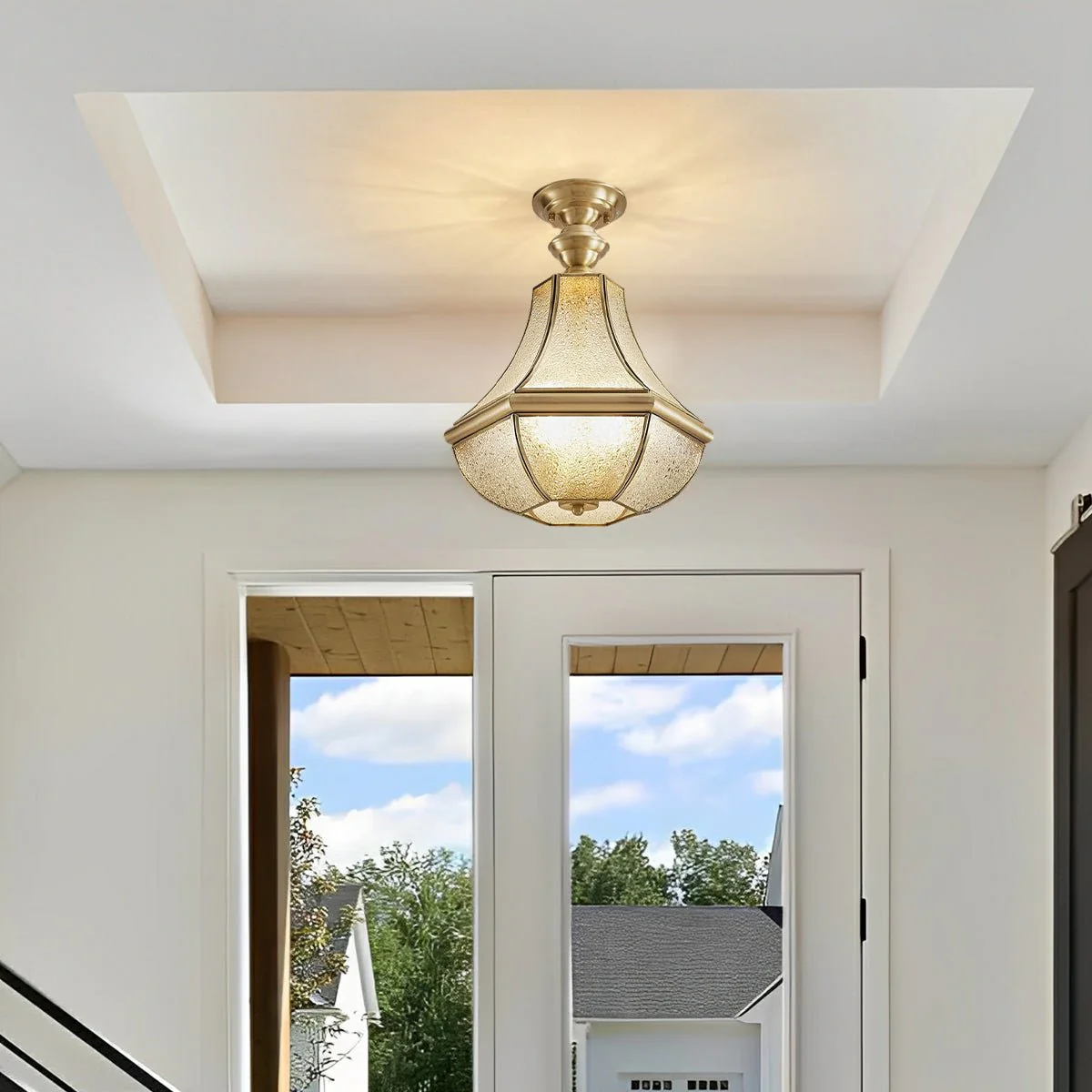 Waterproof Copper Luxury Diamond LED Outdoor Ceiling Lights - Image 3