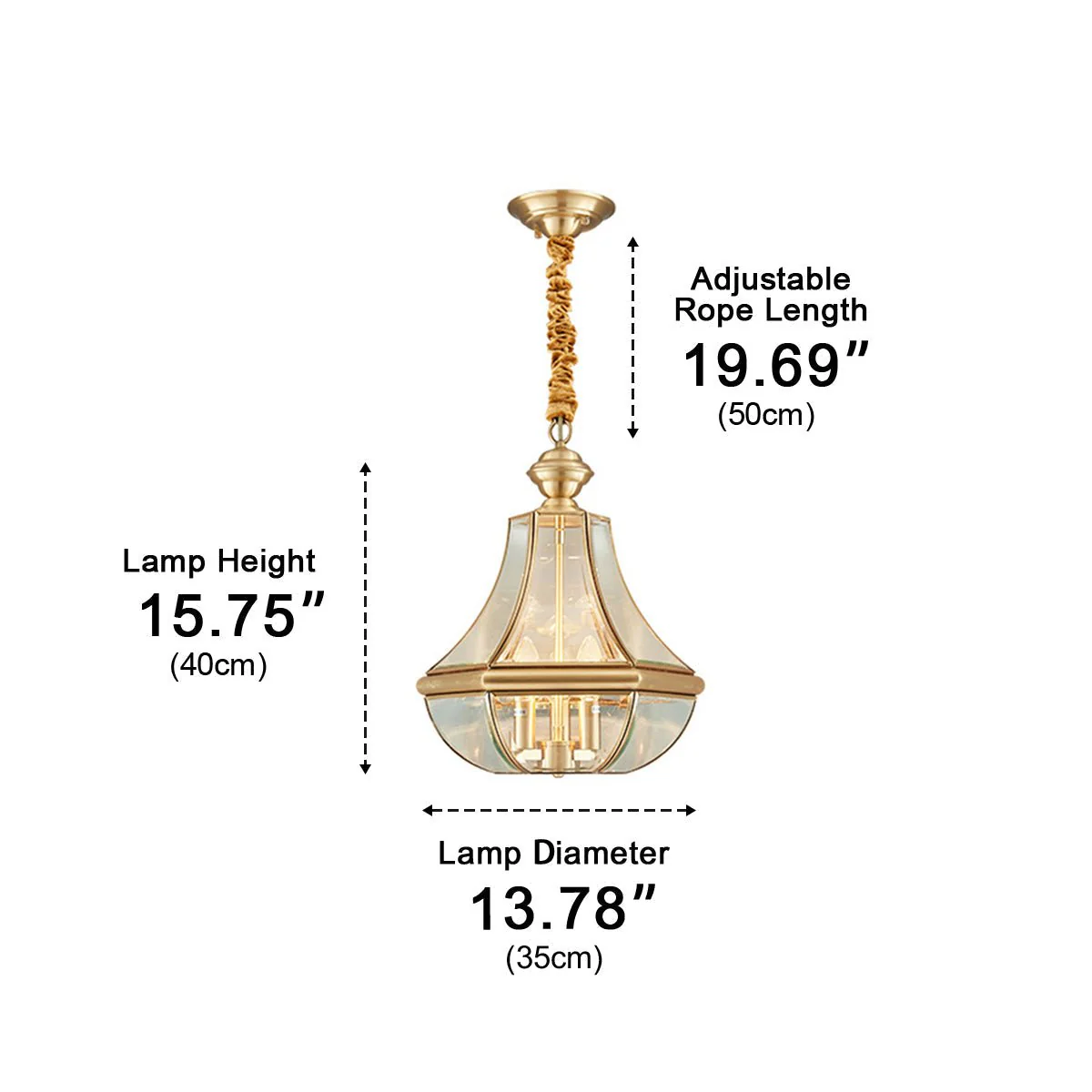 Waterproof Copper Luxury Diamond LED Outdoor Pandent Lights - Image 13