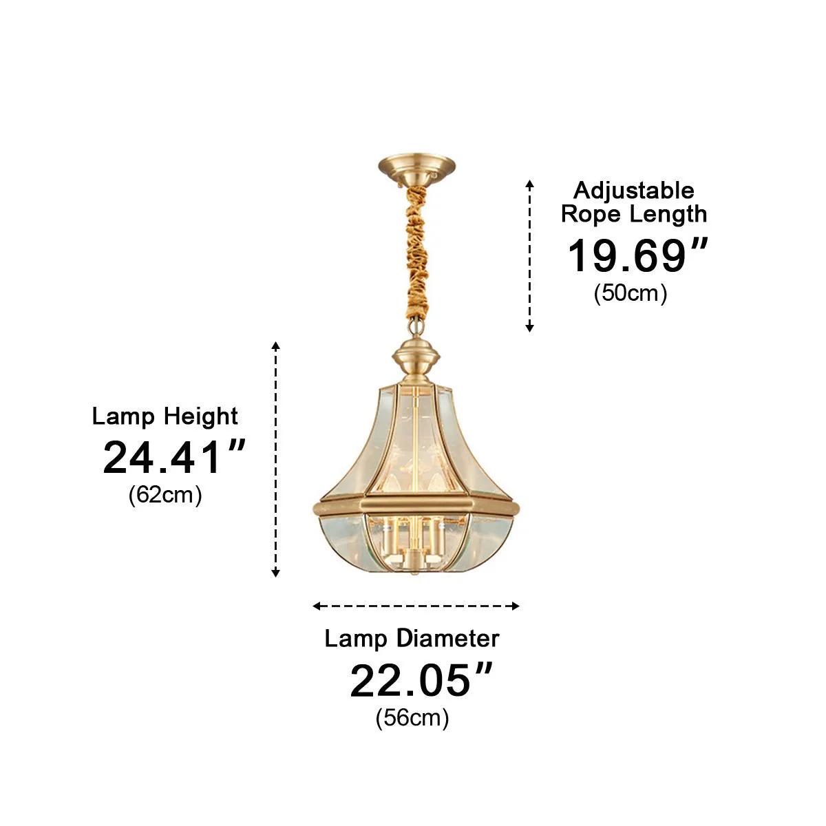 Waterproof Copper Luxury Diamond LED Outdoor Pandent Lights - Image 15