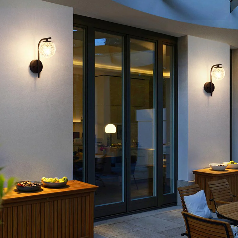 Waterproof Crystal Globe LED Outdoor Wall Sconces - Image 4