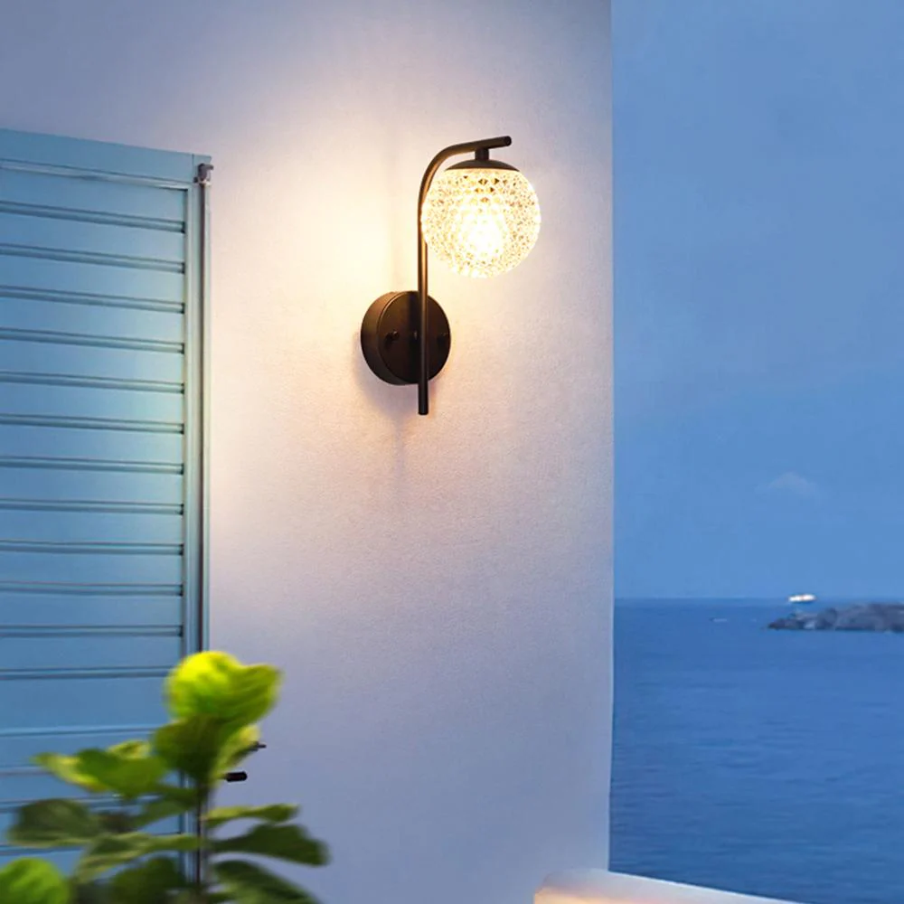 Waterproof Crystal Globe LED Outdoor Wall Sconces - Image 5