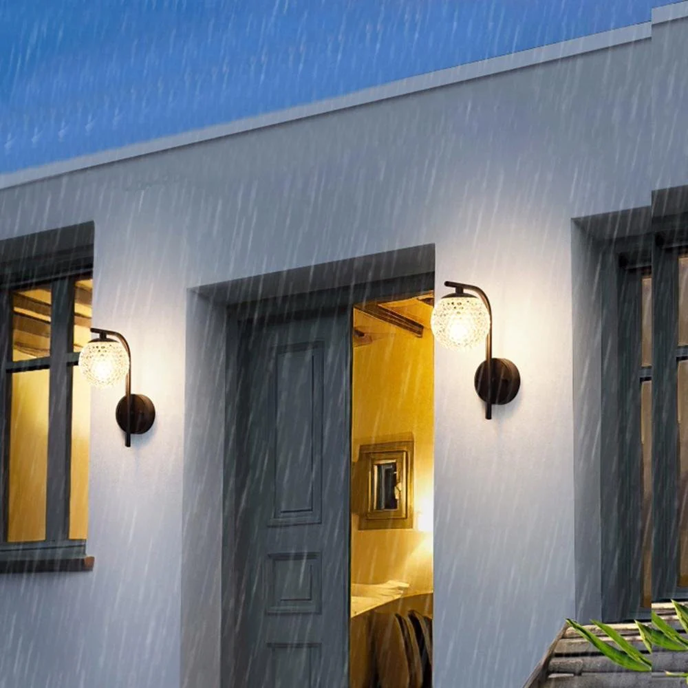 Waterproof Crystal Globe LED Outdoor Wall Sconces - Image 6