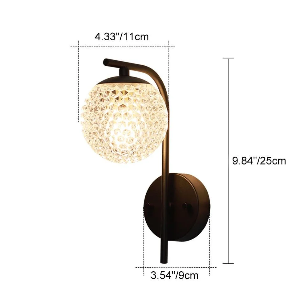 Waterproof Crystal Globe LED Outdoor Wall Sconces - Image 8