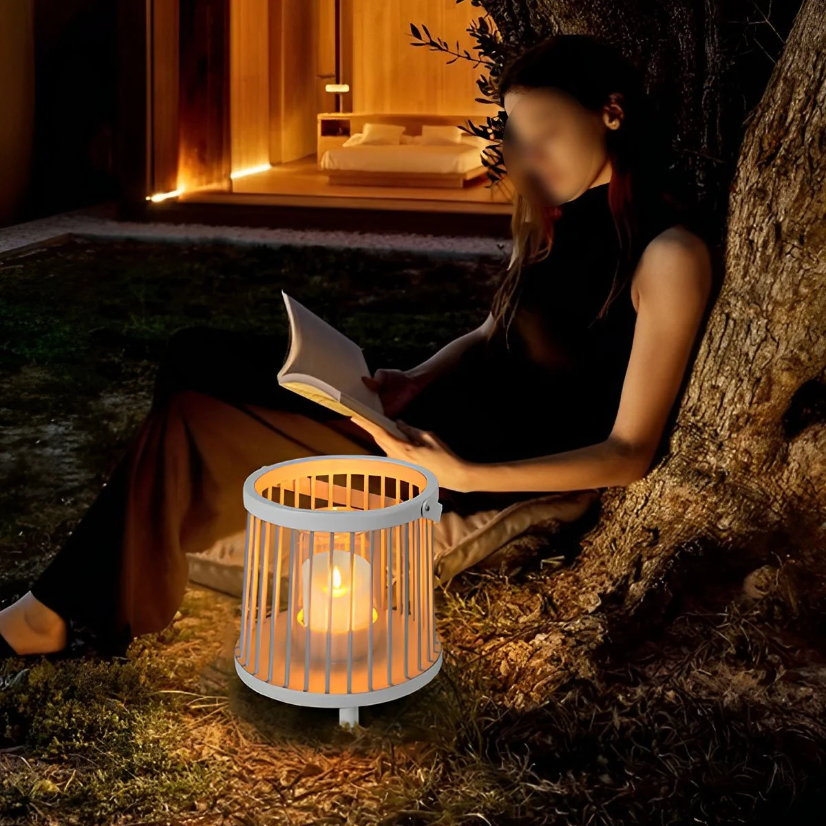 Waterproof Cylinder Outdoor Floor Lamps Hanging LED Candle Lanterns - Image 4